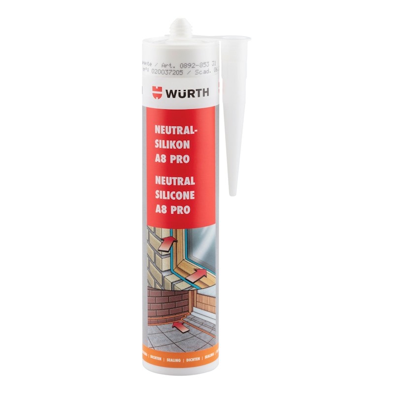Mastic silicone neutre pro A8 - Wurth