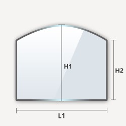 Plaque de sol arche haut en verre 900x750mm R800