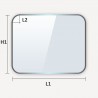 Plaque de sol Carré angles arrondis verre - 1000x1000mm R100