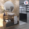 Miroir rond 80 cm avec cadre blanc ou noir