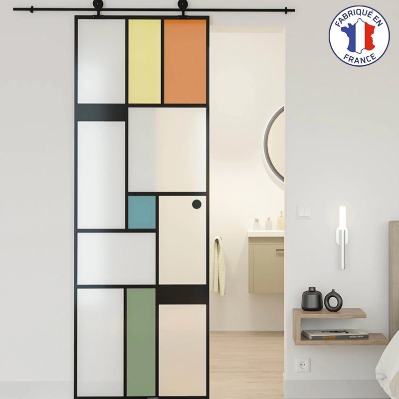 Porte coulissante opaque salle de bain Mondo