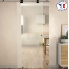 Kit porte coulissante verre givré 825mm avec rail coulissant