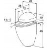 2 supports réglables pour tablette en verre ép: 4 à 18mm
